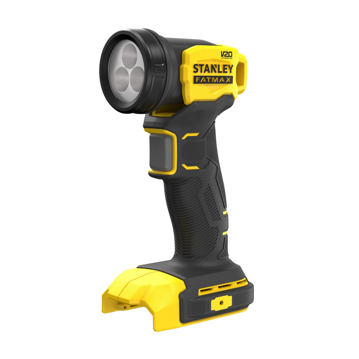 Lampe torche Stanley Fatmax, projecteur portable, couleur jaune et noir.
