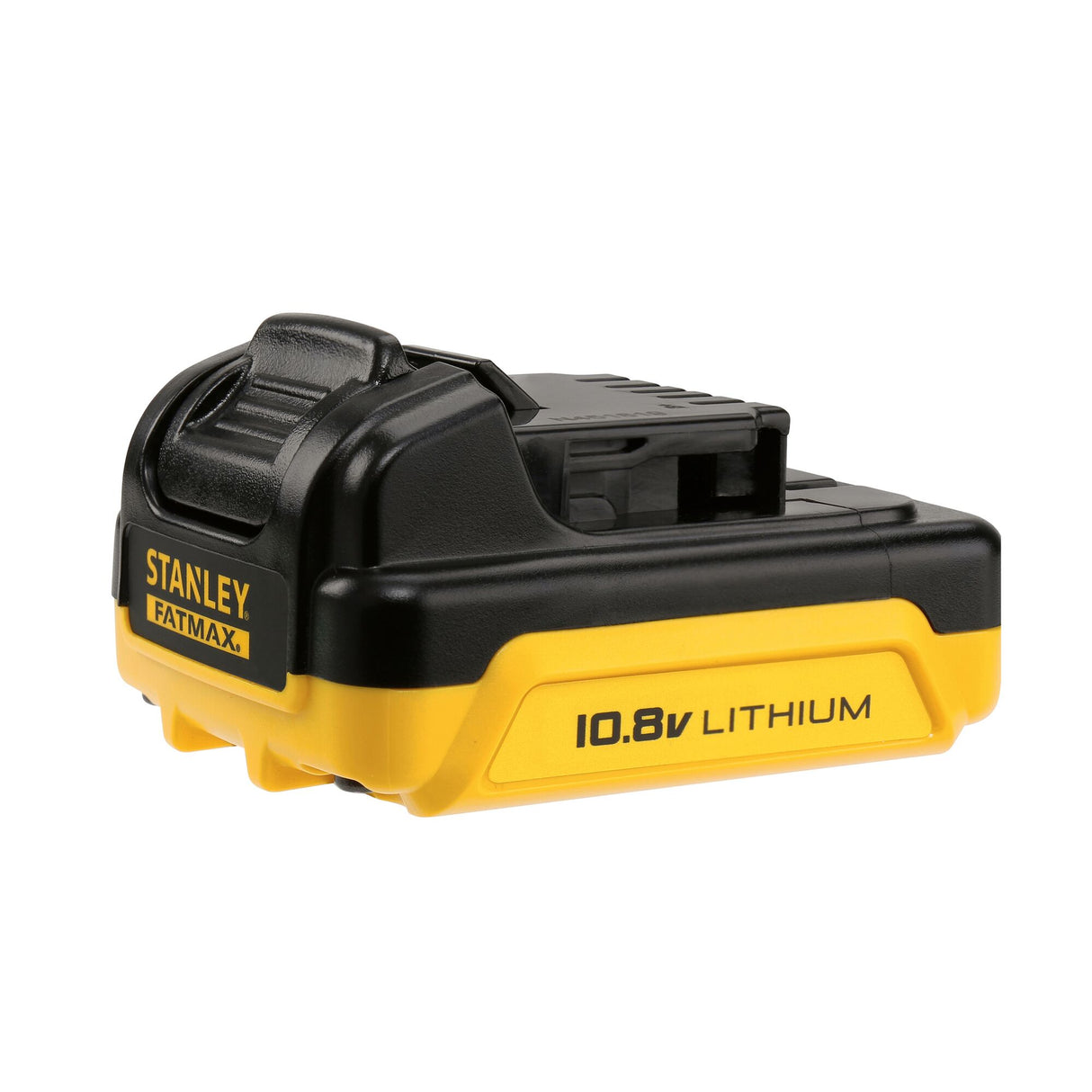 Batterie Stanley Fatmax, type lithium 10.8V, couleur noire et jaune