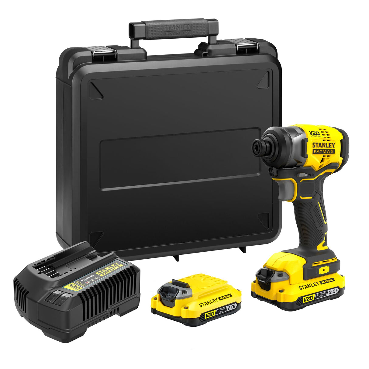 Perceuse visseuse Stanley, couleur jaune et noire, avec coffret et accessoires