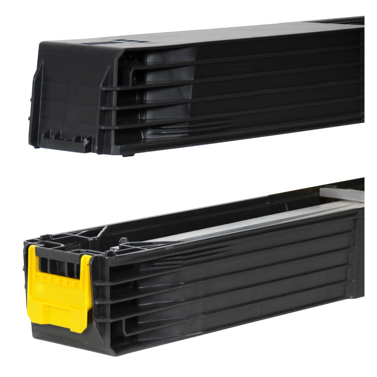 Boîte à outils Stanley noire et jaune, rectangulaire, plastique robuste