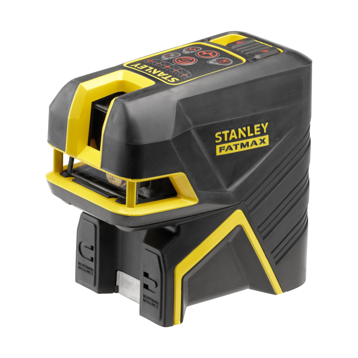 Niveau laser Stanley Fatmax, outillage noir et jaune, compact et professionnel.