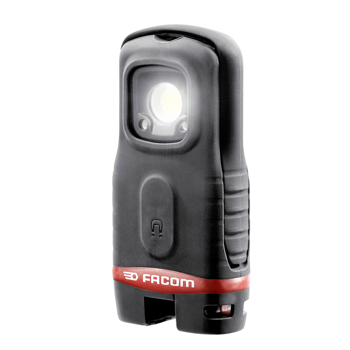 Lampe torche Facom noire et rouge, outil d’éclairage portable pour atelier.