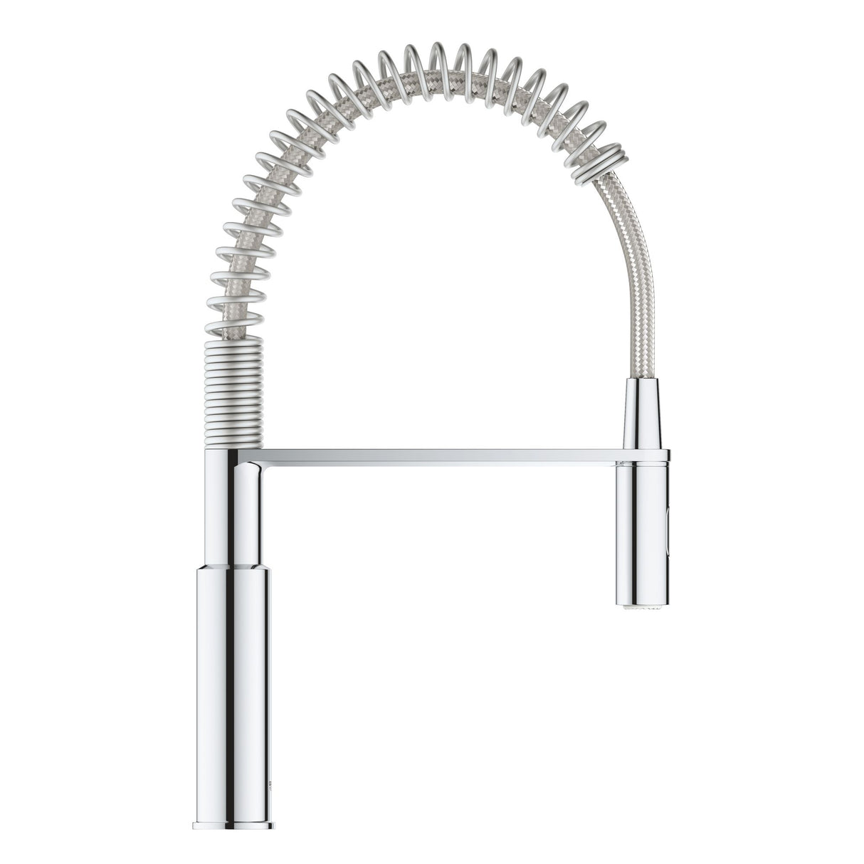 Mitigeur de cuisine Grohe, robinet professionnel, couleur chrome, design moderne.