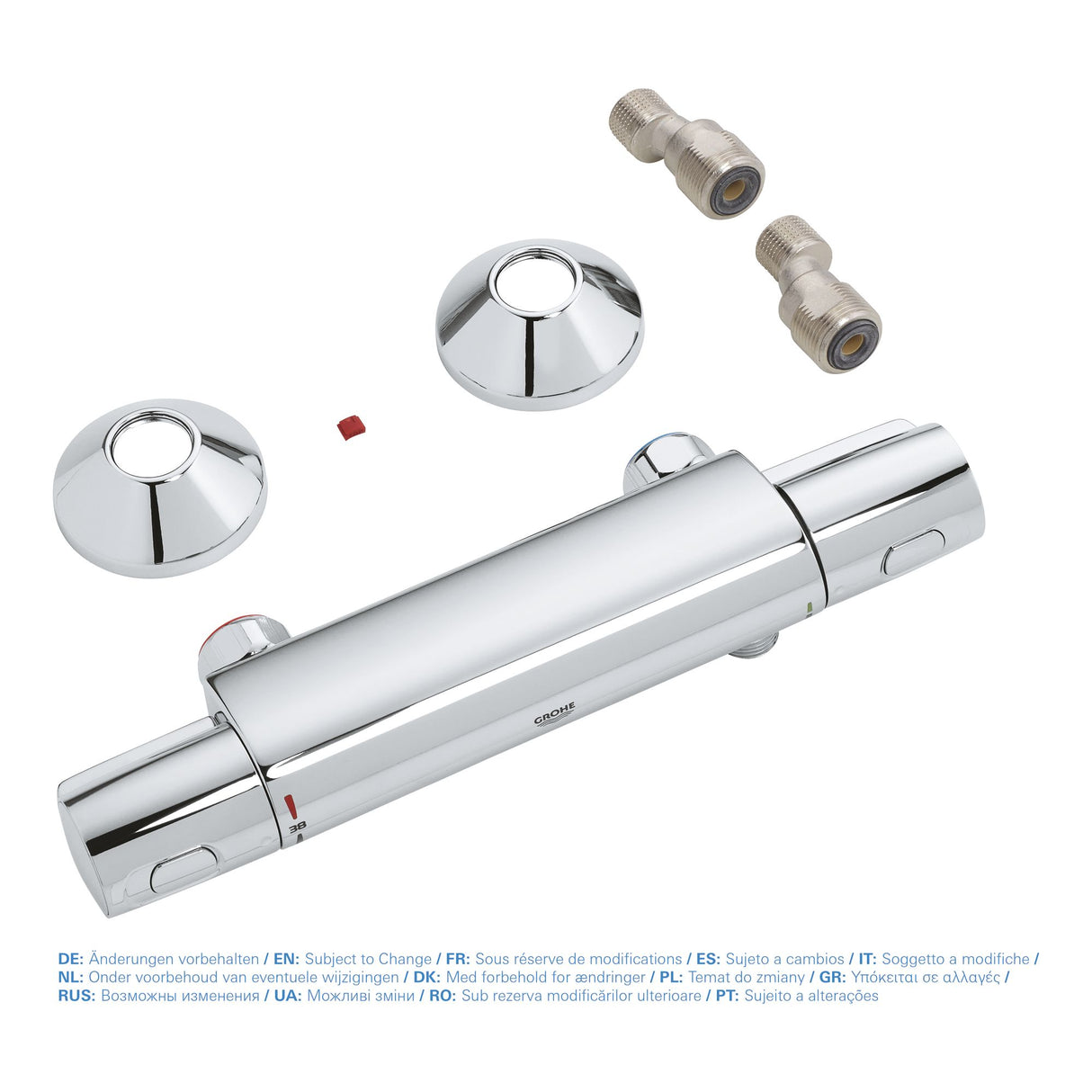 Mitigeur thermostatique Grohe, robinet de douche, couleur chrome, avec accessoires