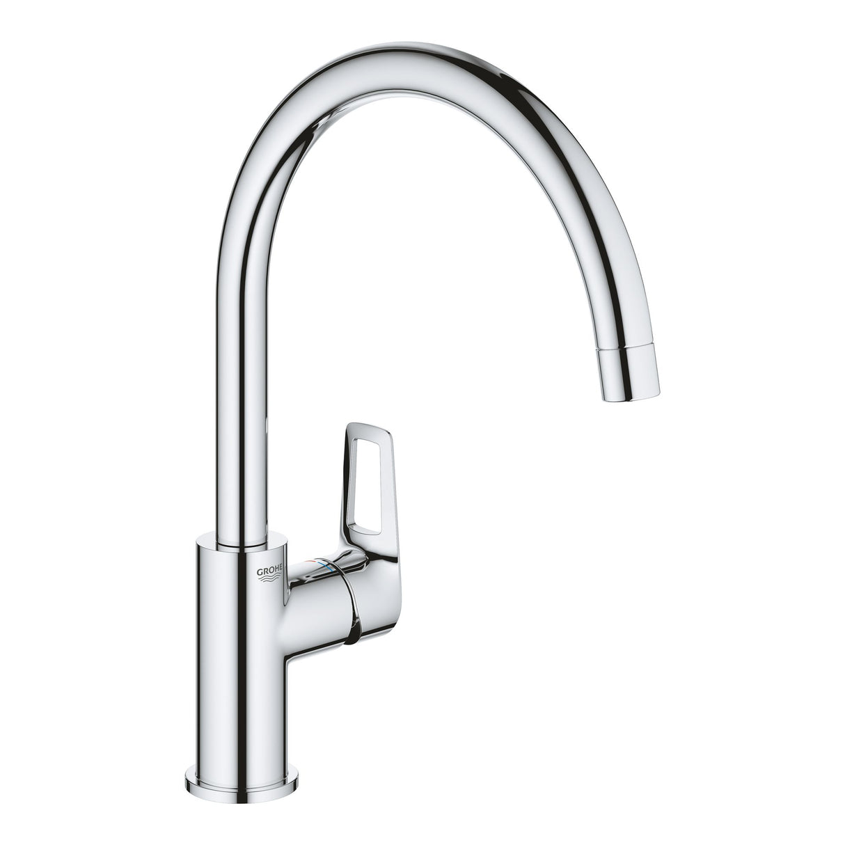 Mitigeur Grohe, robinet de cuisine, couleur chrome, design moderne élégant