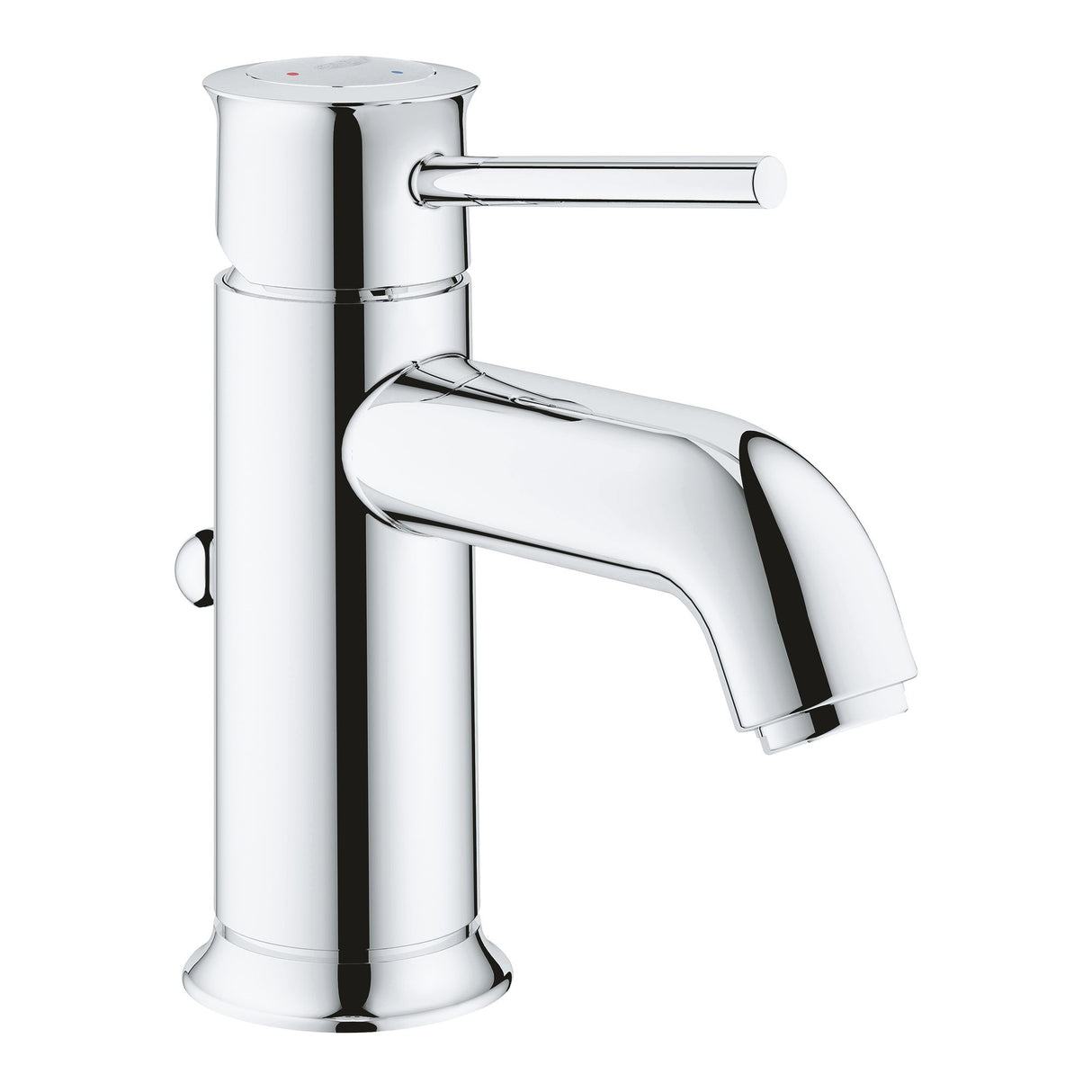 Mitigeur Grohe pour lavabo, robinet de salle de bain, finition chromée brillante.