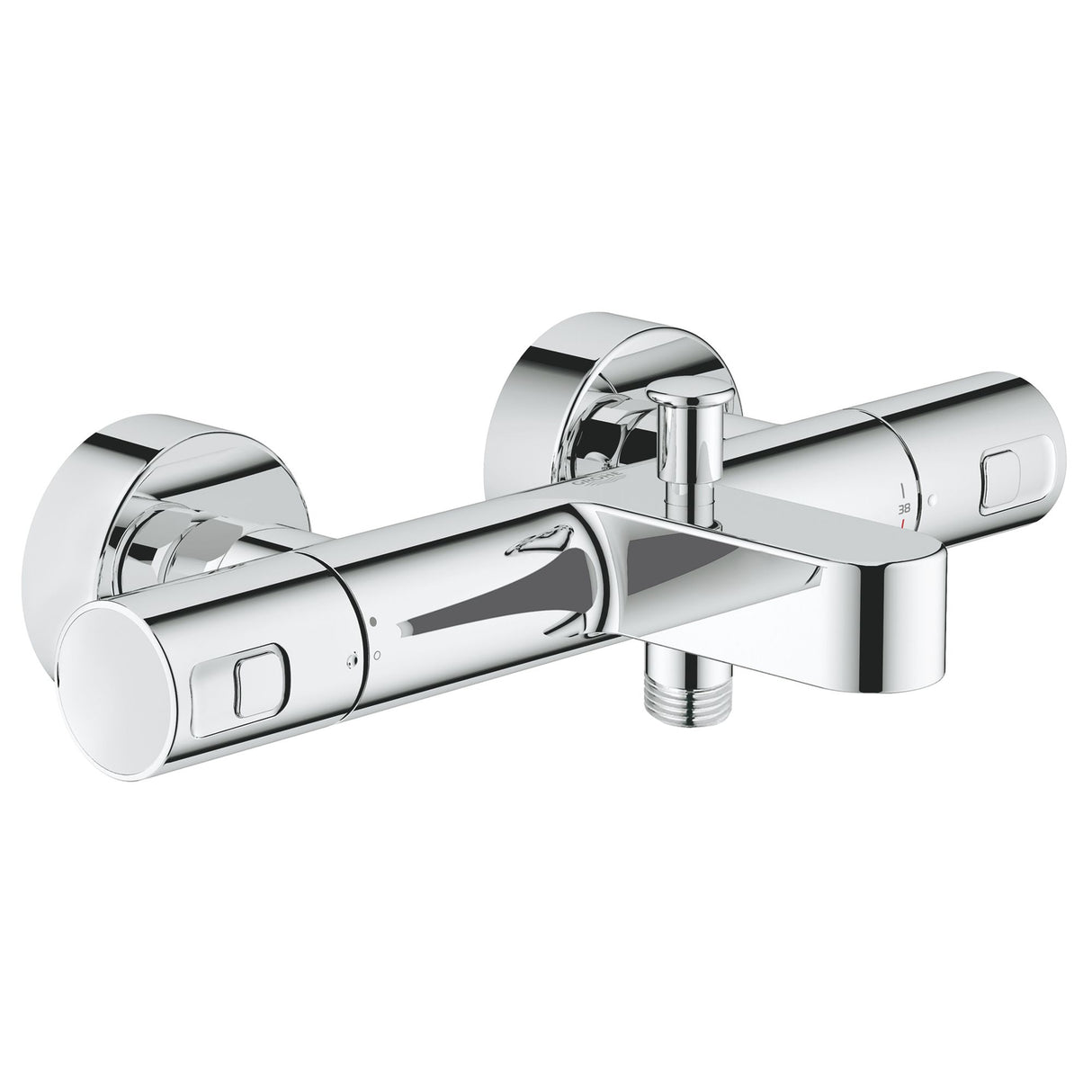 Mitigeur bain-douche Grohe, robinet thermostatique mural couleur chrome brillant