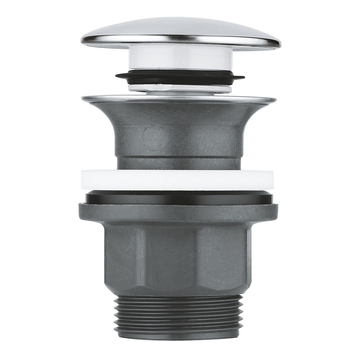 Bonde clic-clac Grohe, accessoire de lavabo chromé, couleur argent et gris.