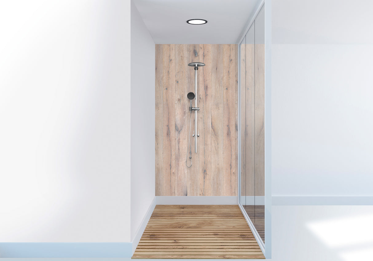 Panneau mural de douche VIPANEL, finition mat perle, couleur bois chêne WOD10