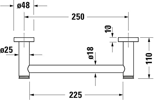 Schéma technique adaptateur sanitaire Grohe, couleur argent, dimensions détaillées.