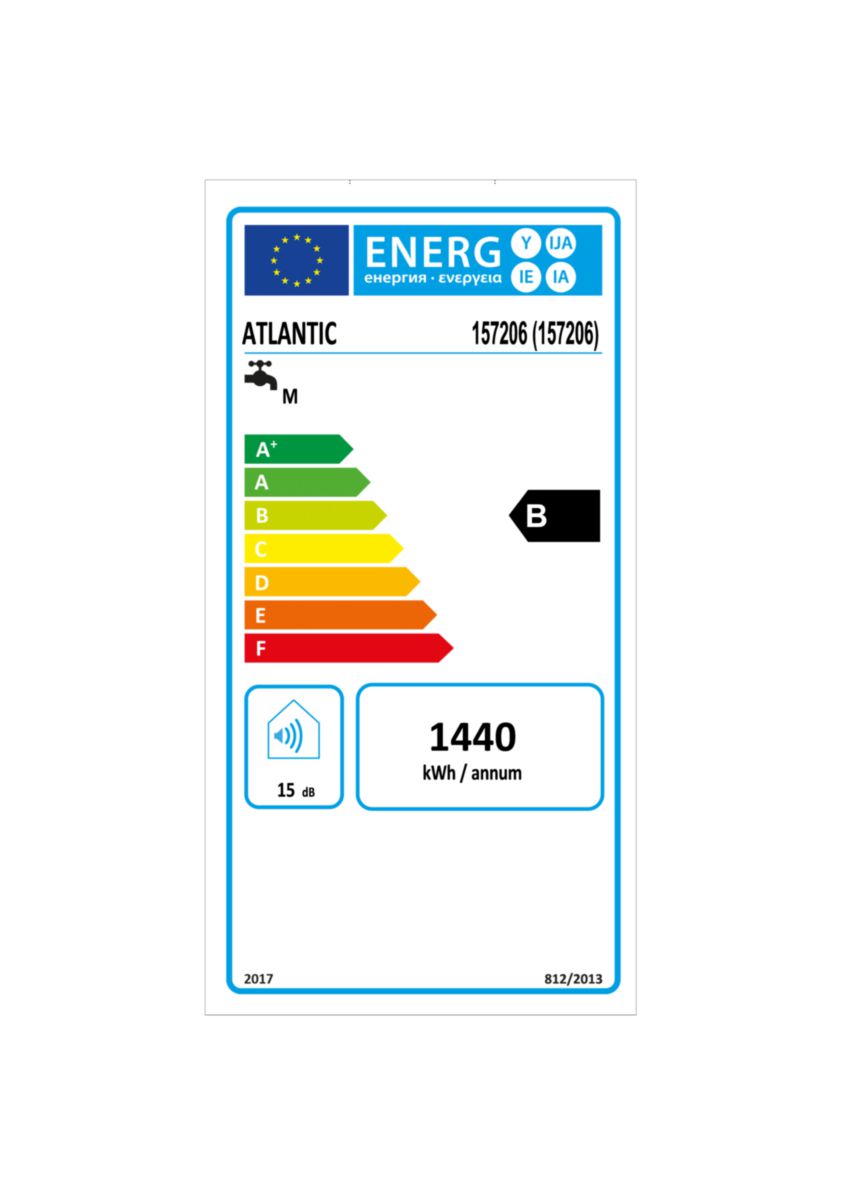 Chauffe-eau plat ATLANTIC LINEO connecté blanc, système multiposition pour chauffage d'eau domestique.