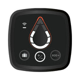 Thermostat noir marque Atlantic, commande digitale pour chauffe-eau connecté.
