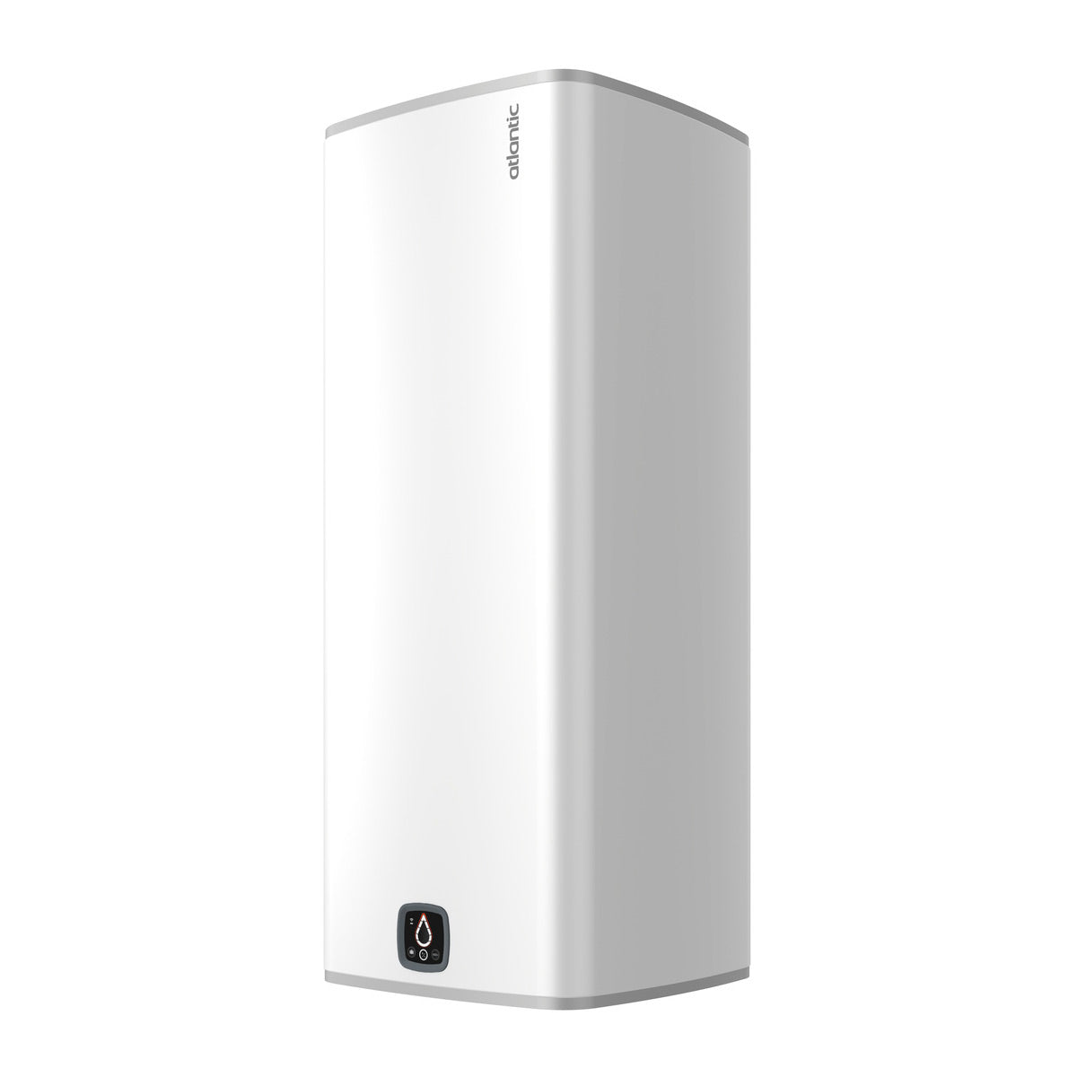 Chauffe-eau Atlantic, type rectangle mural, couleur blanche, design moderne.