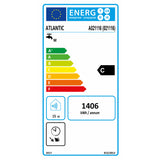 Étiquette énergie chauffe-eau ATLANTIC, classe C, blanc, consommation annuelle 1406 kWh.