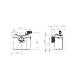 Broyeur Sanibroyeur Pro Up Silence SFA pour WC, adaptable, avec moteur silencieux et design compact, visible en image.