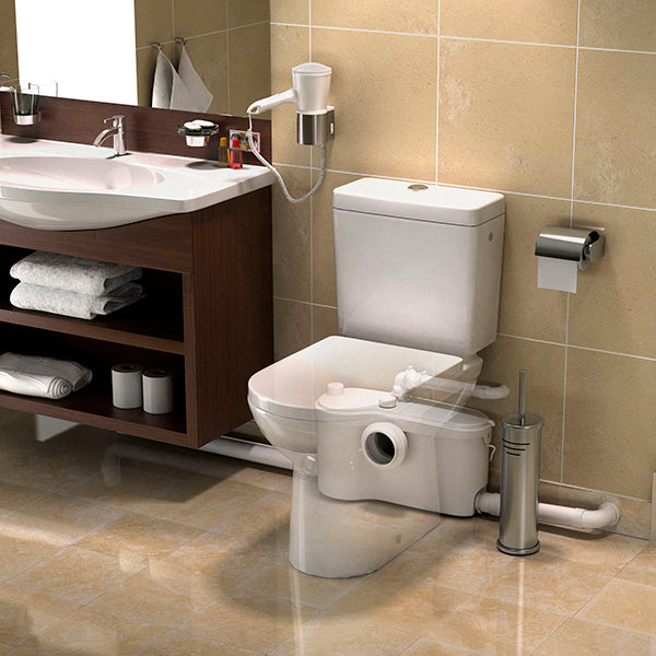 Broyeur adaptable Sanibest Pro de SFA pour WC, appareil compact avec filtre et raccords pour installation facile