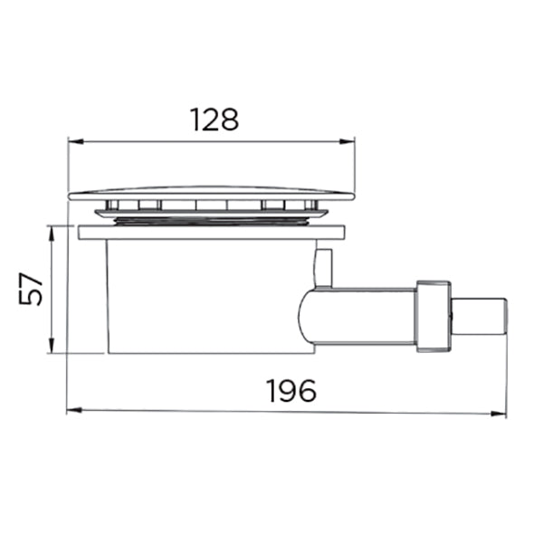 Pompe de relevage Sanifloor+ SFA avec bonde Ø90 pour receveurs extra-plat, visible en action dans l'image.
