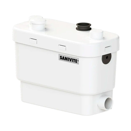 Pompe de relevage eaux grises SFA SANIVITE+ avec moteur et tuyaux pour évacuation efficace.