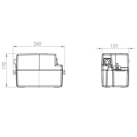 Pompe de relevage Sanicondens Pro SFA pour condensats de gaz, dispositif compact avec moteur électrique visible.