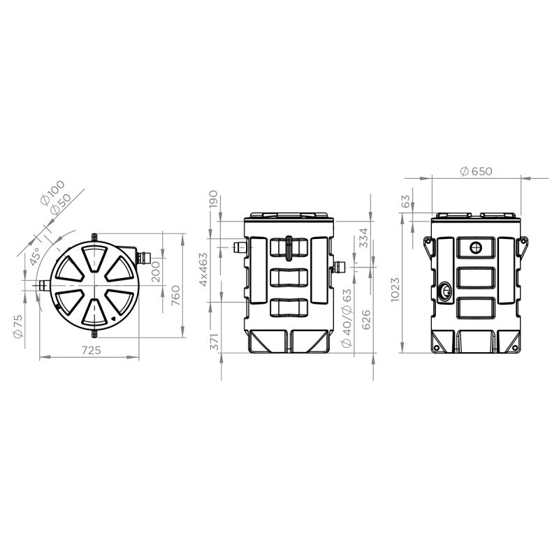Station de relevage à enterrer SFA Sanifos 280 pour eaux usées, poste de relevage compact et robuste en image.