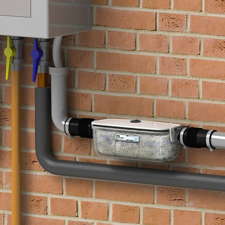 Neutraliseur SFA Sanineutral pour neutraliser condensats de gaz ou fioul, dispositif de traitement des condensats.