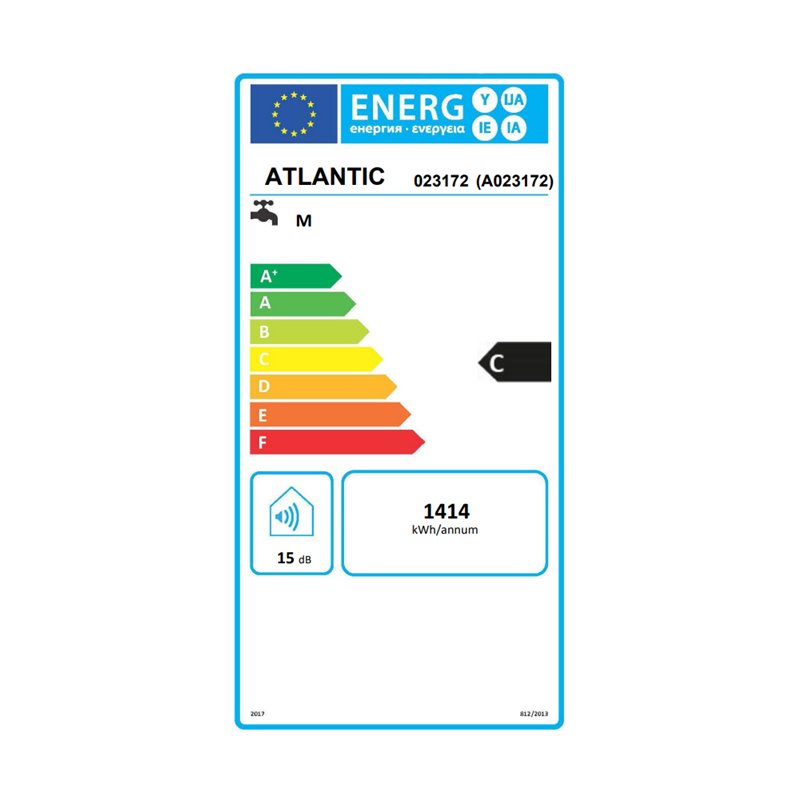 Chauffe-eau ATLANTIC Ø530 Horizontal alimentation par le dessous mono blindé CHAUFFÉO 100L