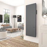 Radiateur vertical Thermor gris, design moderne pour salon, chauffage mural élégant