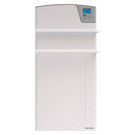Radiateur électrique Thermor blanc avec panneau digital et deux barres porte-serviettes