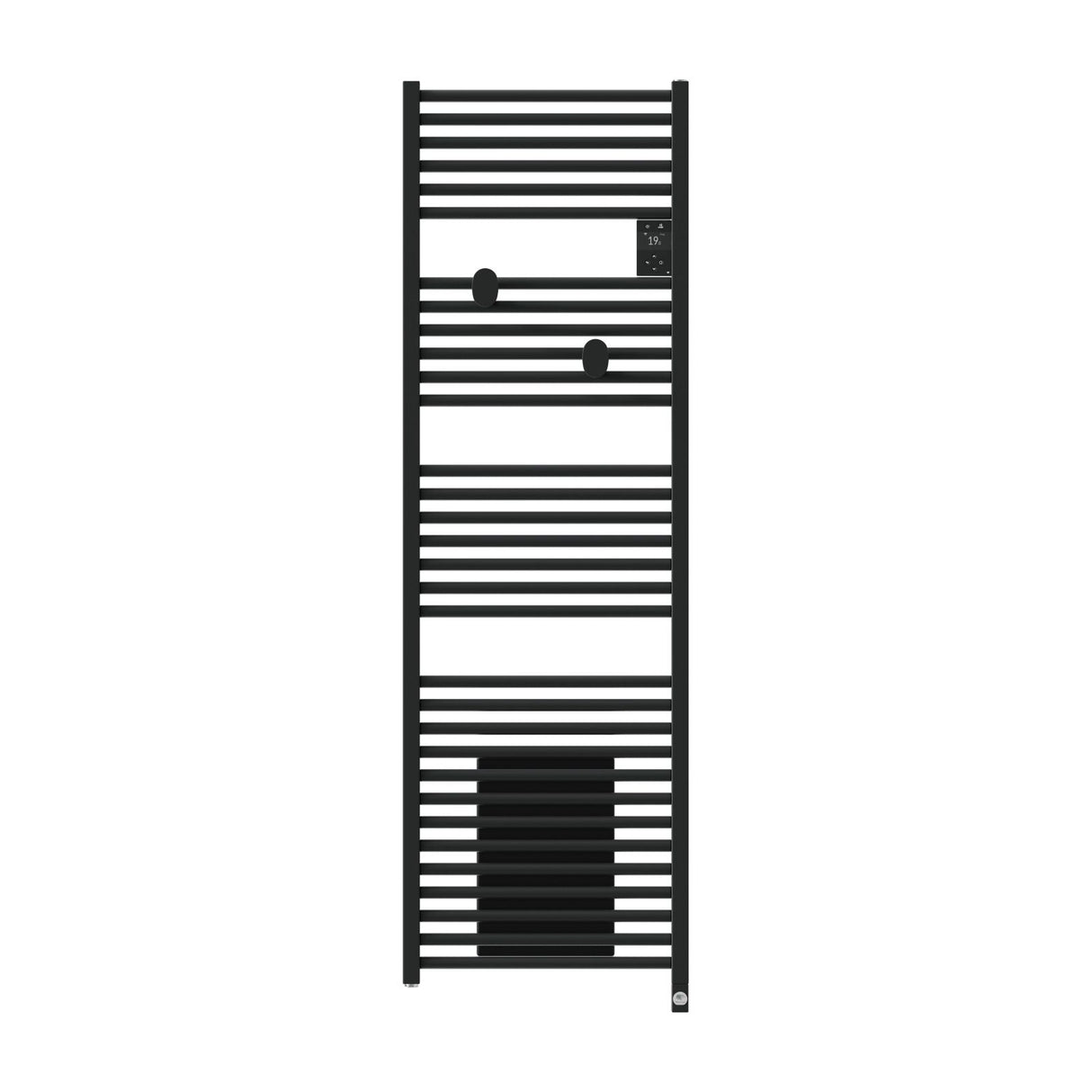 Radiateur sèche-serviettes Acova noir, modèle mural, design moderne, panneau digital