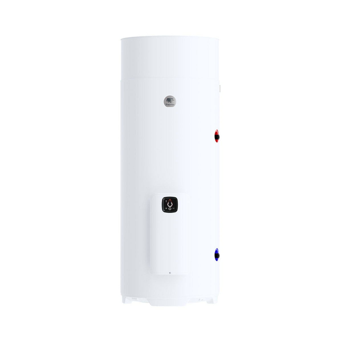 Chauffe-eau Atlantic blanc, appareil cylindrique pour eau chaude sanitaire.