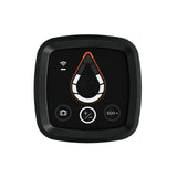 Contrôleur noir Grohe, panneau de commande électronique sanitaire, boutons blancs et orange.