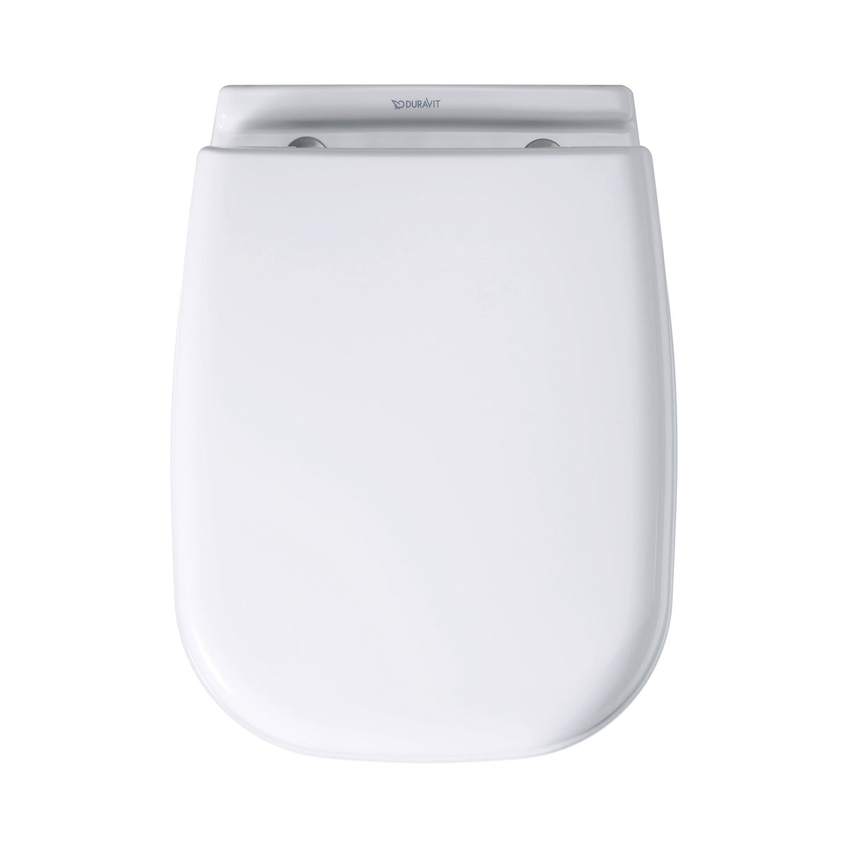 Abattant WC Duravit blanc, accessoire sanitaire en plastique, vue de dessus