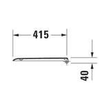 Support mural Grohe, type tablette, couleur chromée, dimensions 415x40 mm
