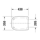 Schéma technique abattant WC Grohe blanc avec dimensions 430x350 mm