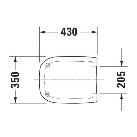 Schéma technique abattant WC Grohe blanc avec dimensions 430x350 mm