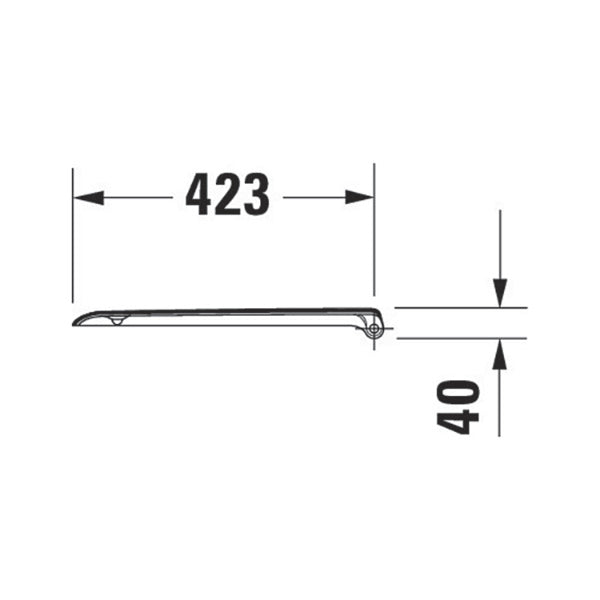 Plan technique Grohe porte-serviettes chrome, dimensions 423 x 40 mm
