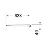 Plan technique étagère murale Grohe, accessoires salle de bain, couleur chrome, dimensions 423x40 mm