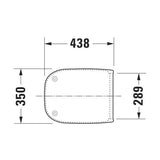 Schéma de lunette WC Grohe, abattant blanc, dimensions 438x350x289 mm