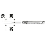 Barre d'appui Grohe, inox, accessoire sanitaire avec schéma de dimensions.