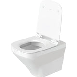 Toilette suspendue Duravit, céramique, couleur blanche, vue de côté