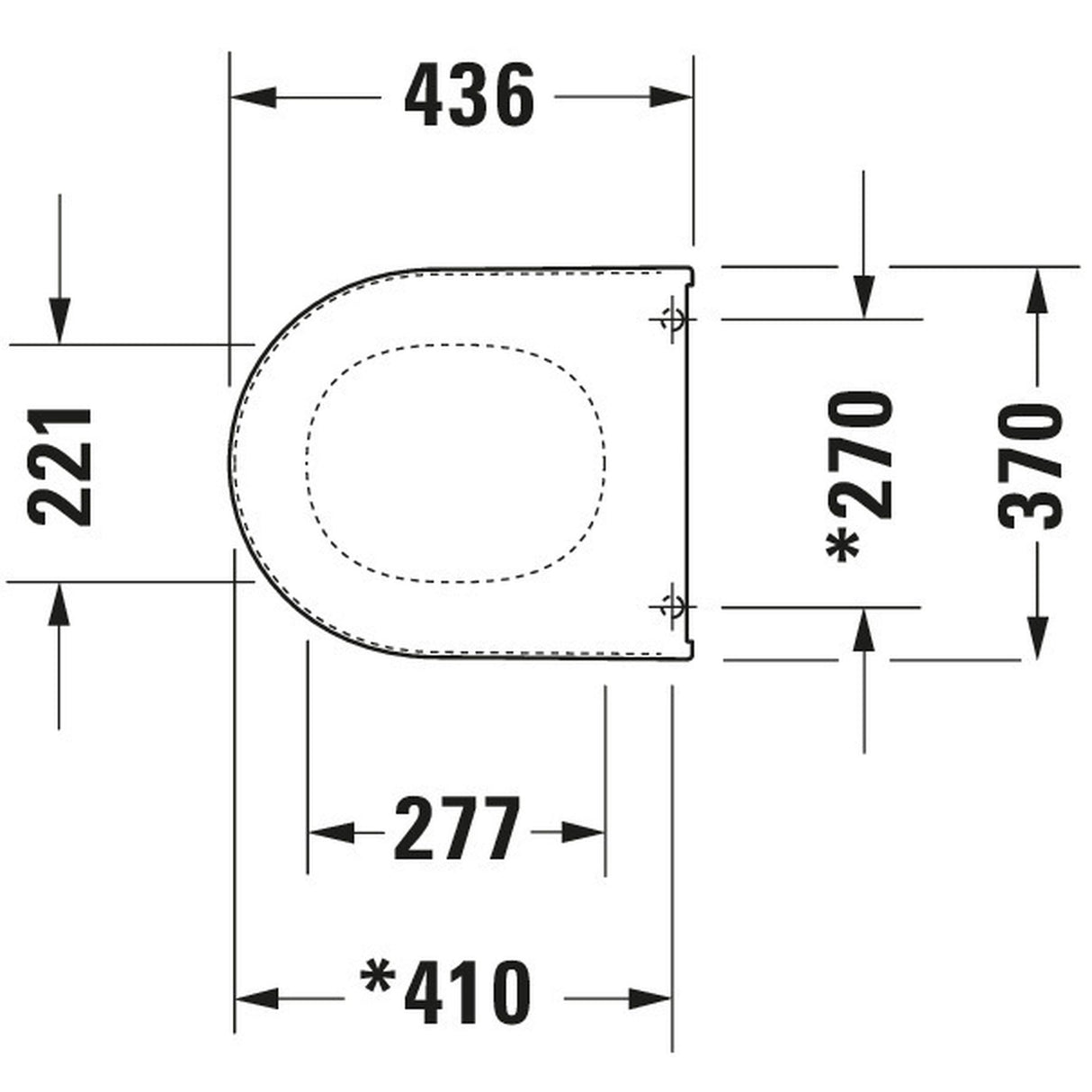 Schéma technique abattant WC Grohe, blanc, dimensions détaillées.