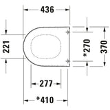 Schéma technique abattant WC Grohe, blanc, dimensions détaillées.