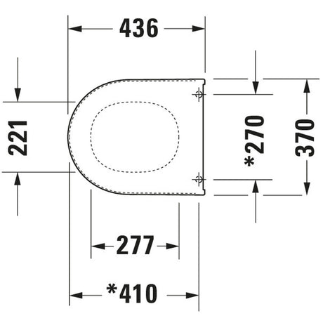 Schéma technique abattant WC Grohe, blanc, dimensions détaillées.