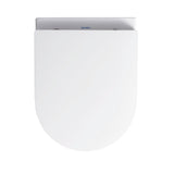 Abattant WC blanc Duravit, accessoire sanitaire moderne, forme ovale, couleur blanche.