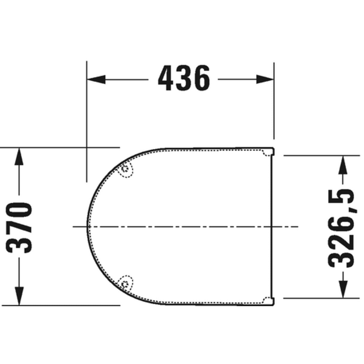 Plan technique abattant WC Grohe blanc avec dimensions, sanitaire pratique.