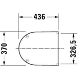 Plan technique abattant WC Grohe blanc avec dimensions, sanitaire pratique.