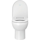 WC blanc Duravit, toilette moderne en céramique, couleur blanche, abattant relevé