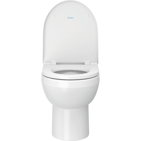 WC blanc Duravit, toilette moderne en céramique, couleur blanche, abattant relevé