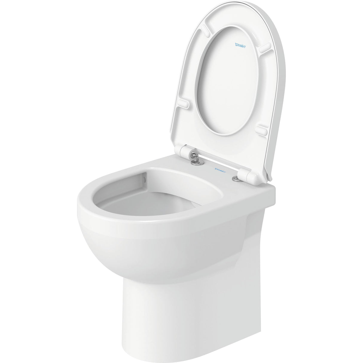 WC suspendu blanc Duravit, cuvette de toilette moderne, abattant ouvert