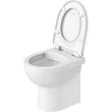 WC suspendu blanc Duravit, cuvette de toilette moderne, abattant ouvert